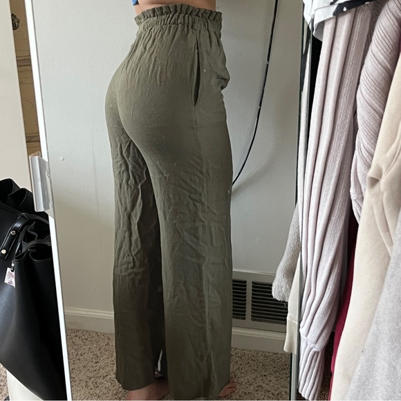 Forever21 Flowy Green Pants - Picture 1 of 9